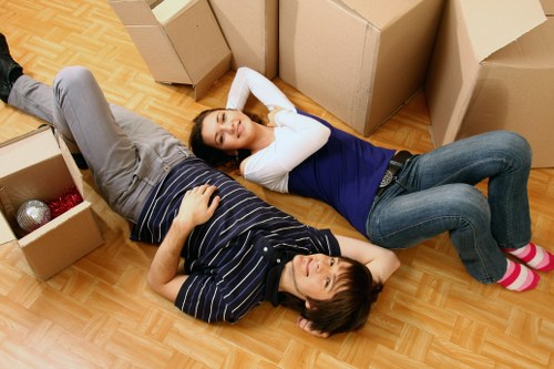 Securely packed belongings inside a well-organised van