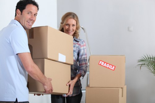 Professional movers handling a flat move in West London
