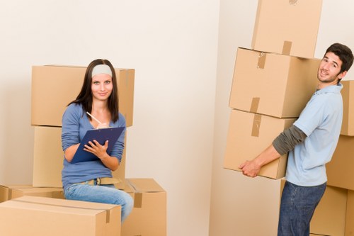Careful box labelling and organisation during a move in Notting Hill